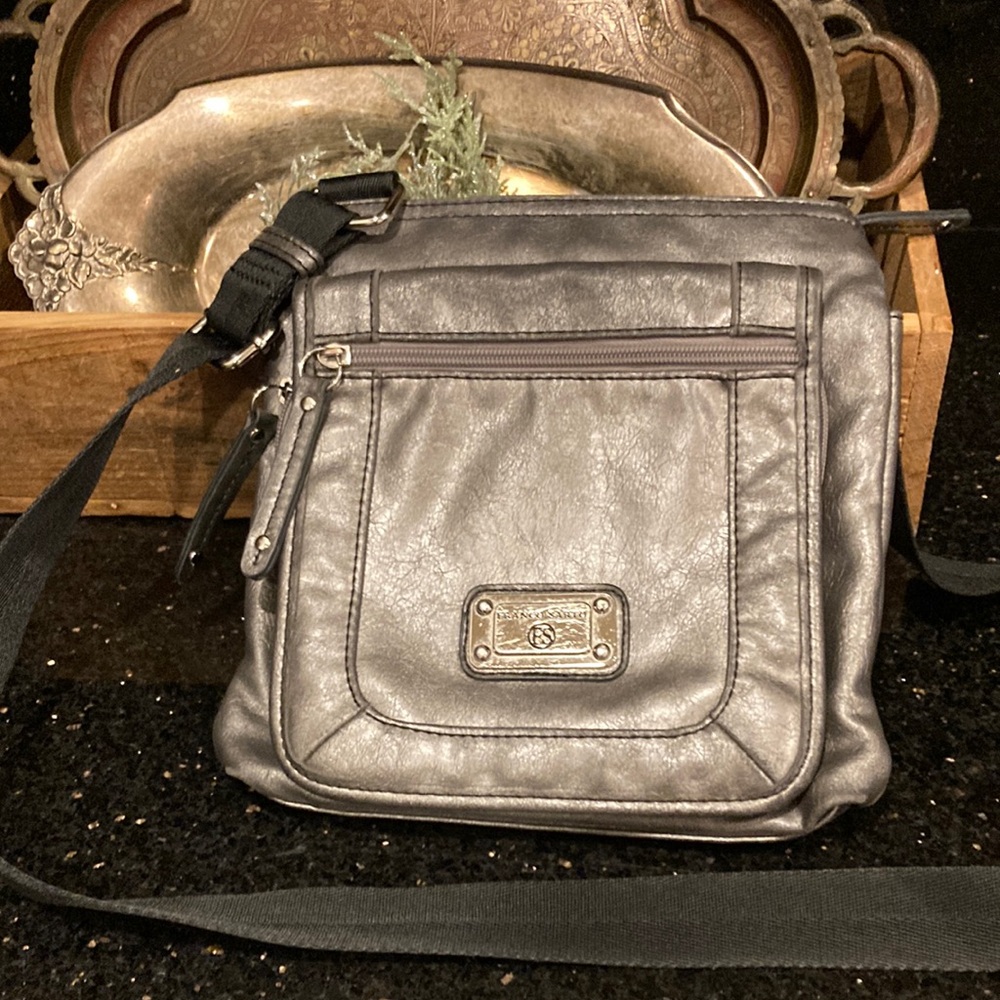 Franco Sarto Gray Crossbody Bag - Silver Hardware